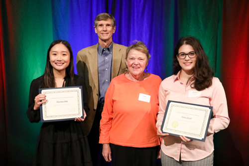 Mark and Jean Penwell with 2023 recipients Jinyoung Jung (left) and Grace Jewell (right).