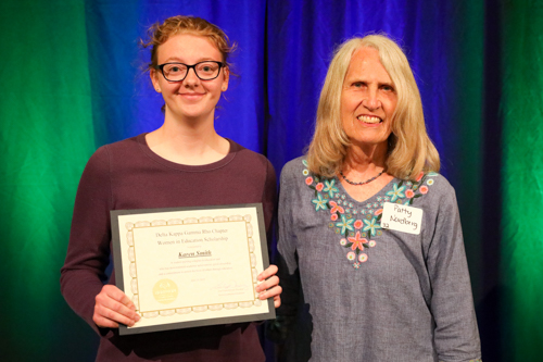 Patty Nordberg with 2023 recipient Karen Smith.