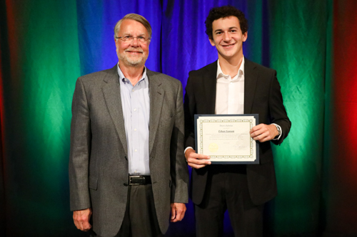 2023 BCF Board Chair Phil Maki with 2023 recipient Ethan Ganum.