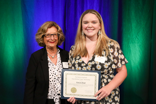 Patricia Kutz with 2023 recipient Gracyn Shoaf.