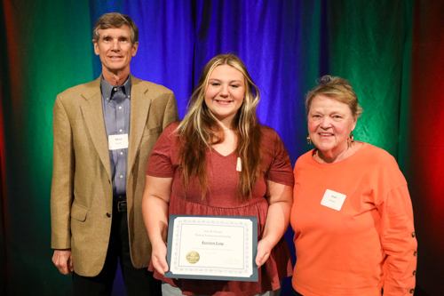 Mark and Jean Penwell with 2023 recipient Kyersten Long.