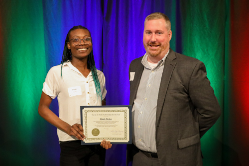 Zack East with 2022 recipient Dajah Parker.