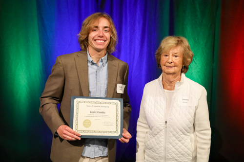 Sondra Kaminski with 2023 recipient Cooper Trumbley.