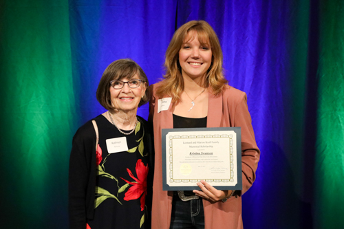 Kathryn Rossow with 2023 recipient Kristina Swanson.