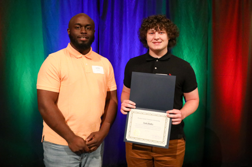 James Gunter with 2023 recipient Noah Hadley.