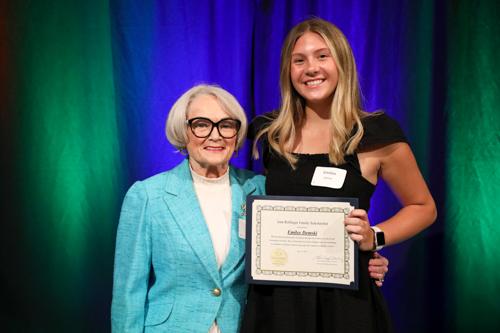 BCF Board Member Carolyn Hanson with 2023 recipient Emilee Demski.