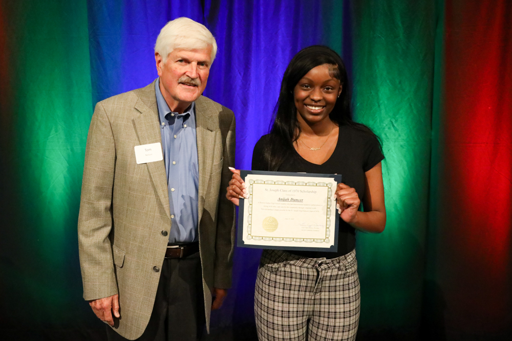 BCF Board Member Tom Nelson with 2023 recipient Anijah Dancer.