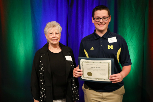 Cheryl Barry with 2023 recipient Andrew Jackson.