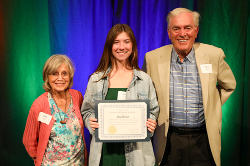 Larry and Rose Wile with 2023 recipient Anna Prosser.