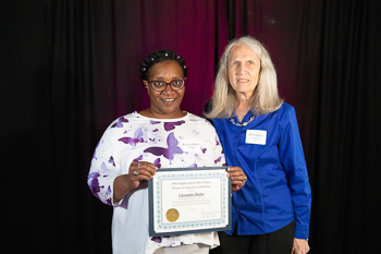 Patty Nordberg with 2023 recipient Karen Smith.