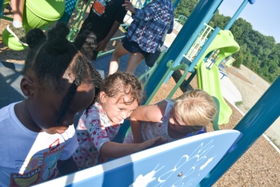 kids playing on playground
