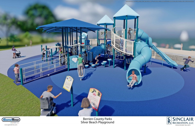 Mockup image of the proposed playground at Silver Beach.
