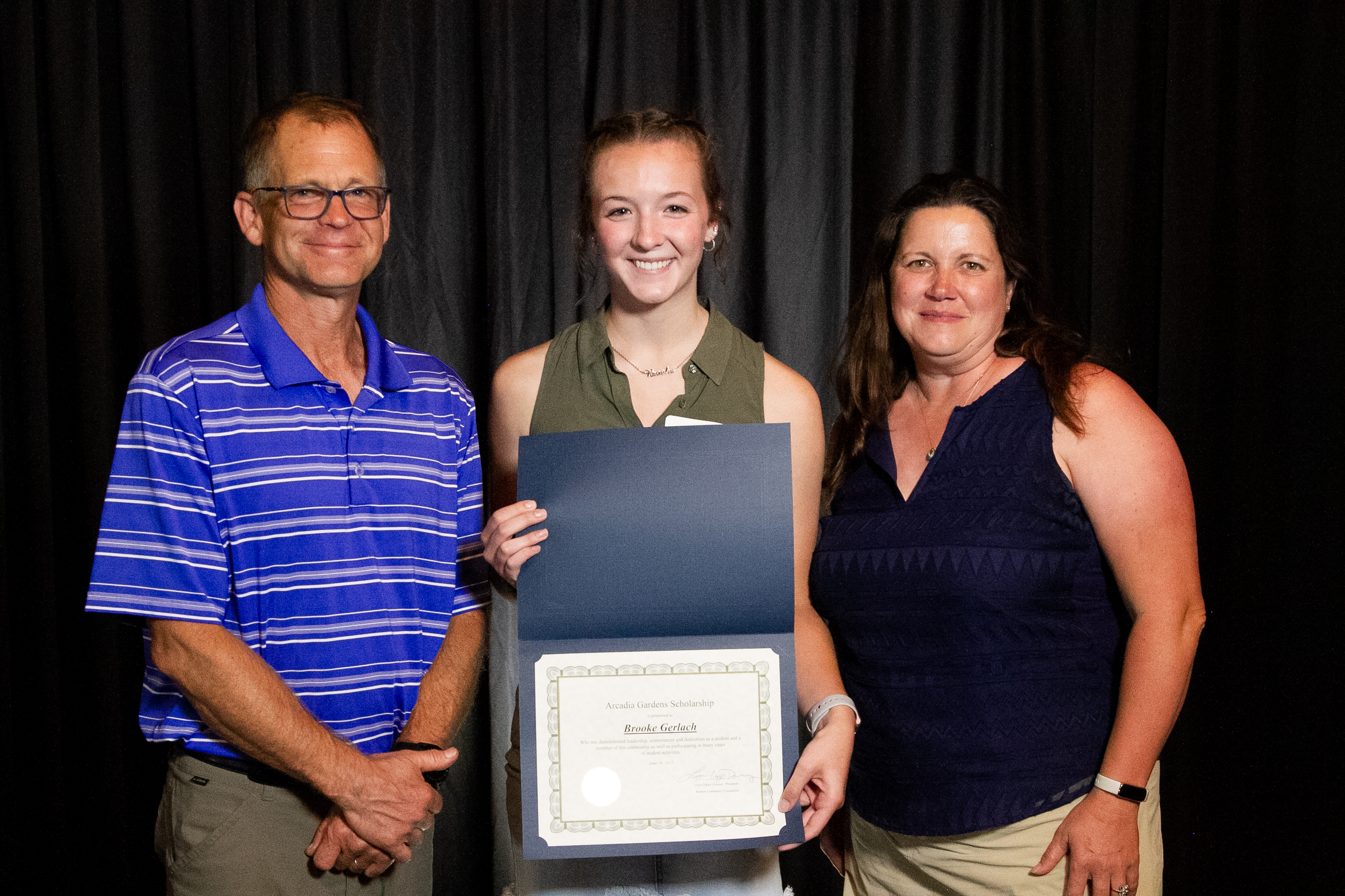 Donors Todd and Anna Brooks with their 2022 recipient, Brooke Gerlach.