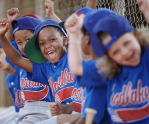 baseball kids cheering