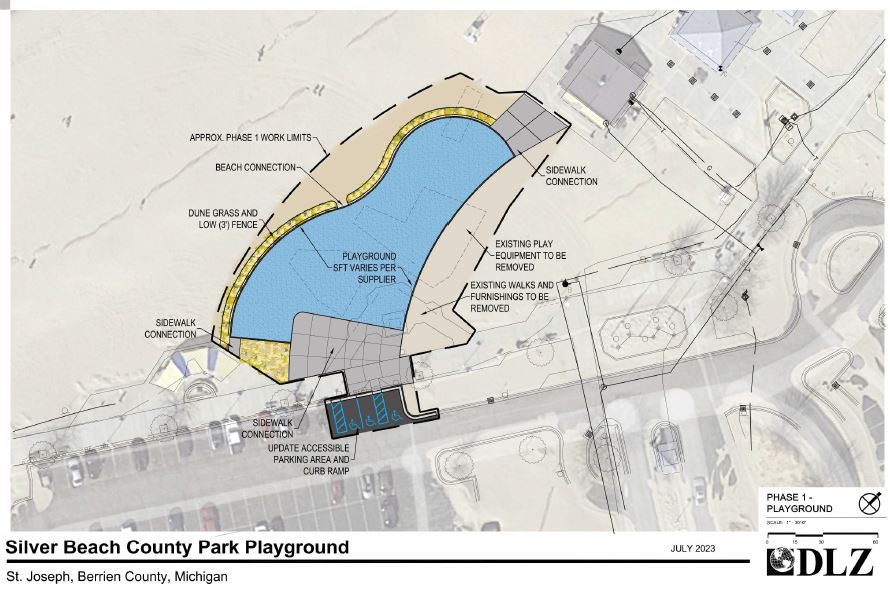 map of silver beach layout.