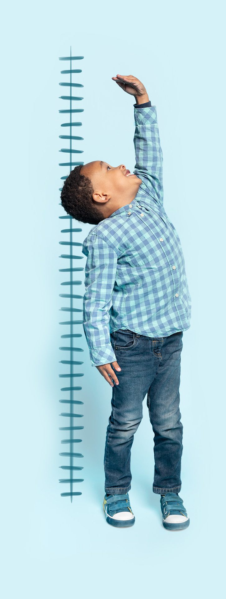 boy measuring height
