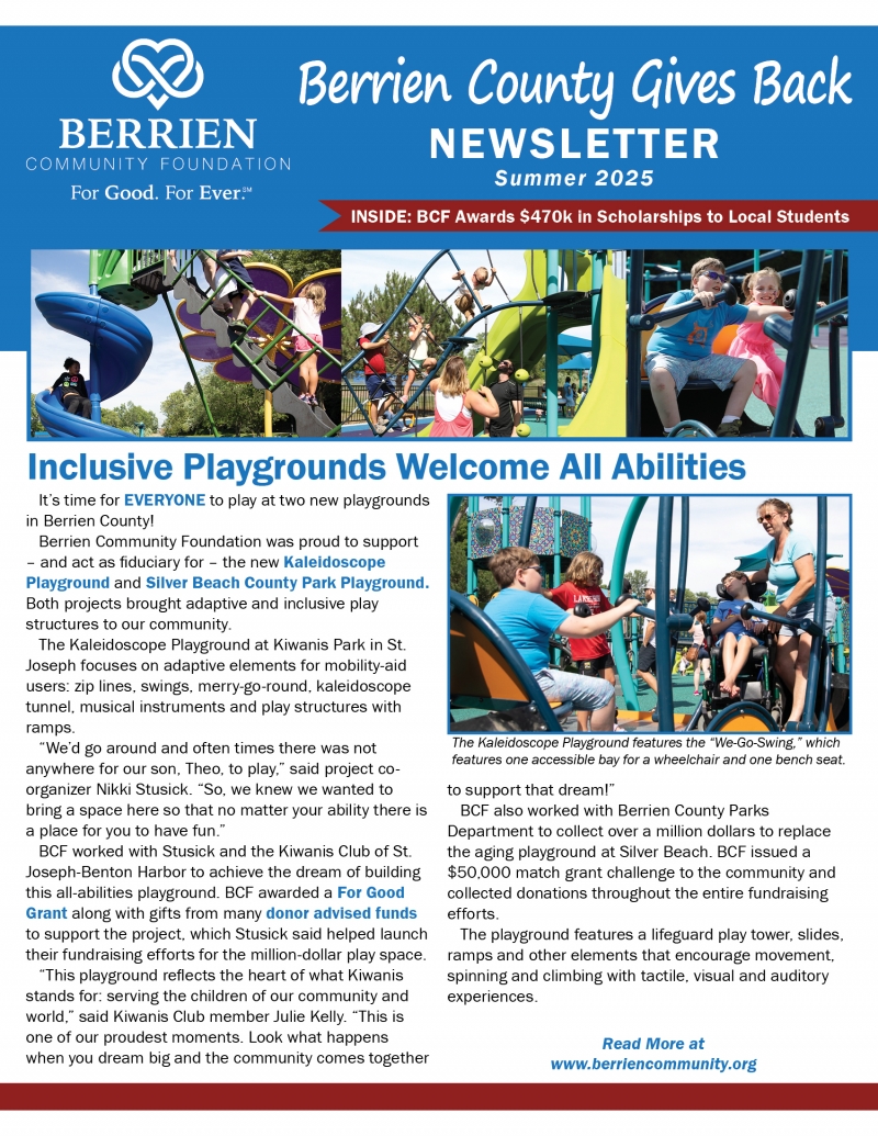 Image of page 1 of the summer 2025 newsletter. A readable version is located at the top of the page.